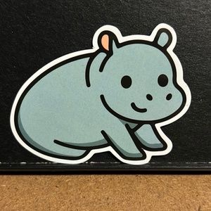 CARTOON HIPPO STICKER